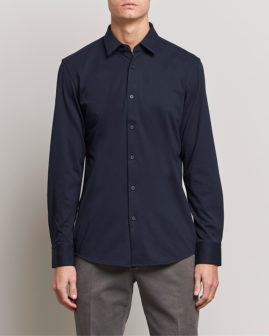 Herren | Hemden | BOSS BLACK | Hank 4-Way Stretch Shirt Dark Blue