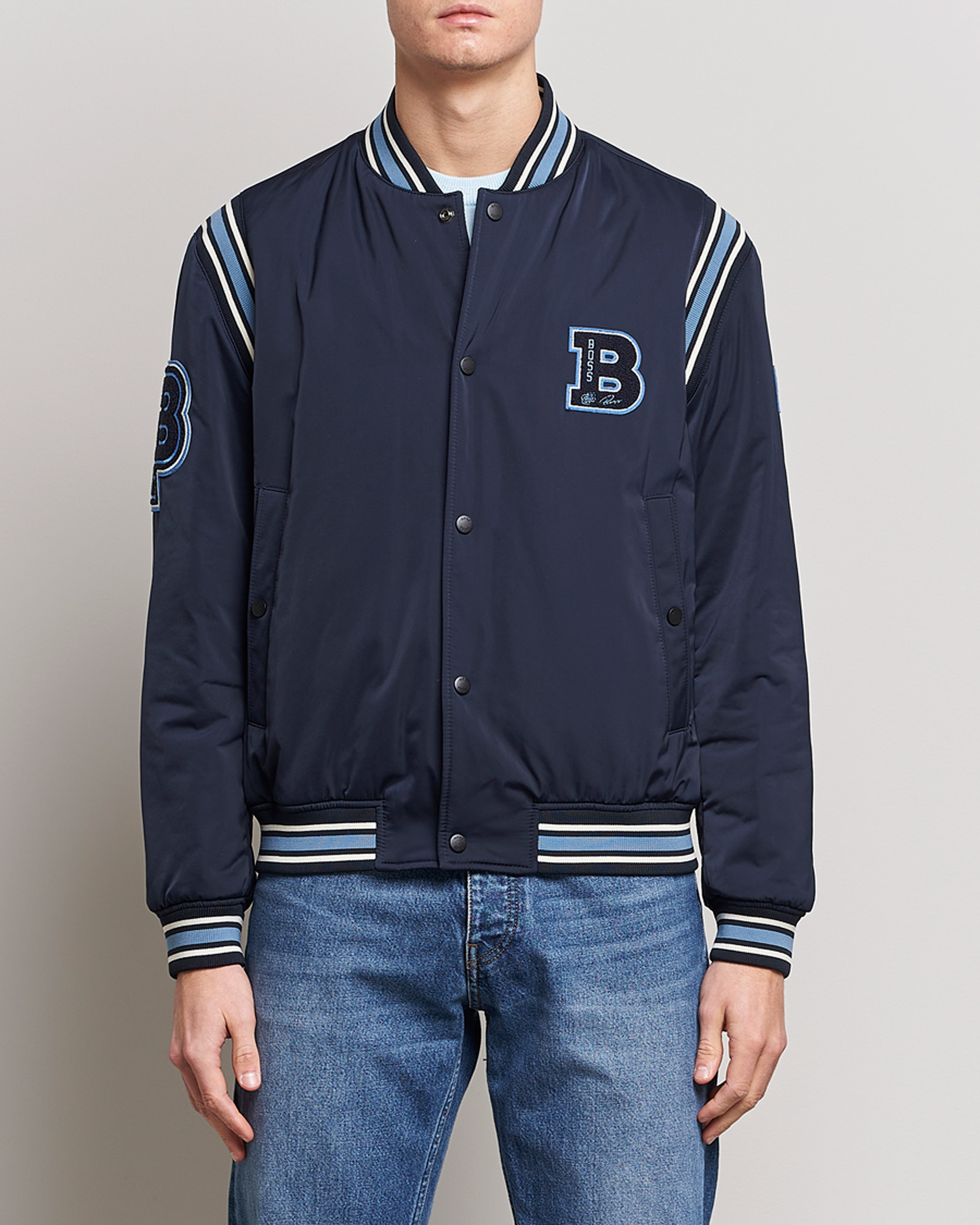 Herren | Jacken | BOSS ORANGE | Oronzo Varsity Bomber Jacket Dark Blue