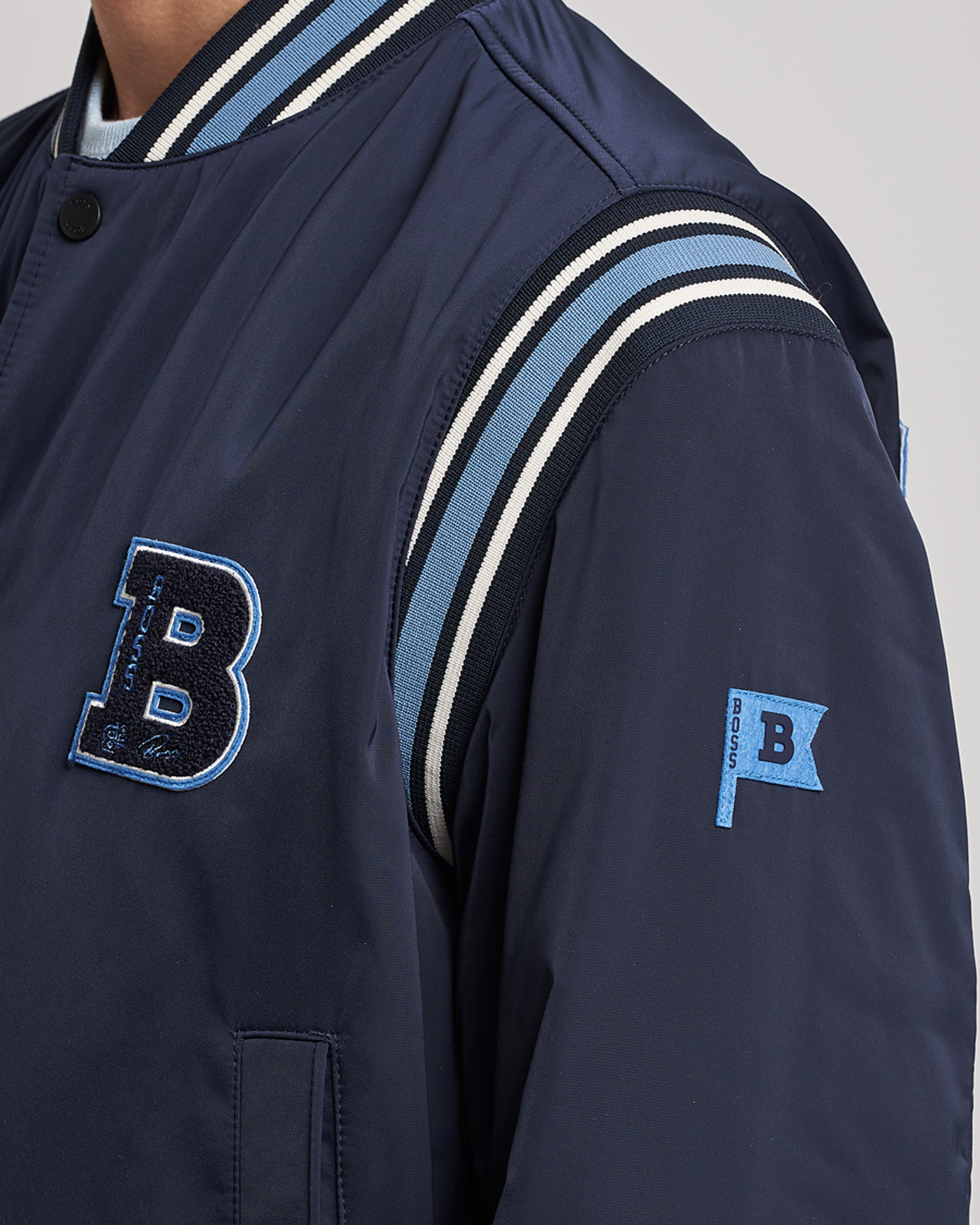 Herren | Jacken | BOSS ORANGE | Oronzo Varsity Bomber Jacket Dark Blue