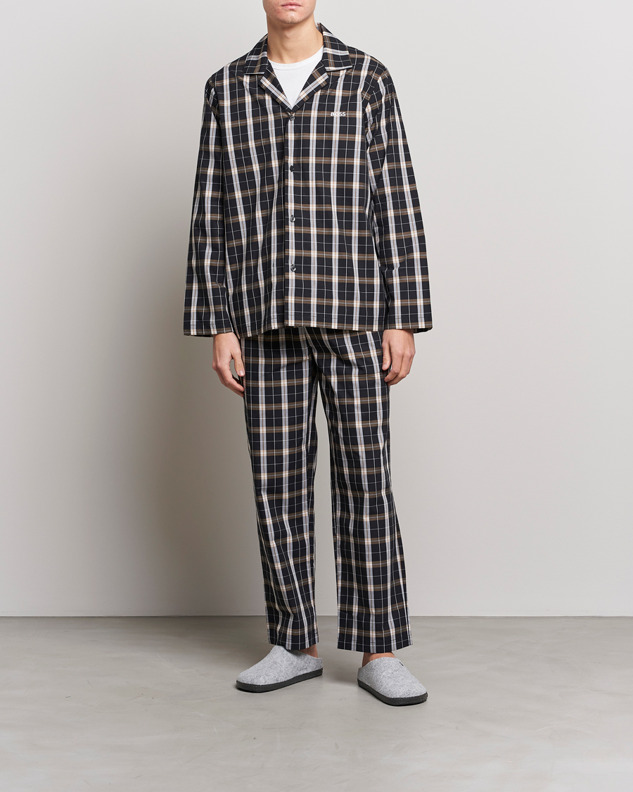 Herren | Urban Checked Pyjama Set Black/Beige | BOSS BLACK | Urban Checked Pyjama Set Black/Beige