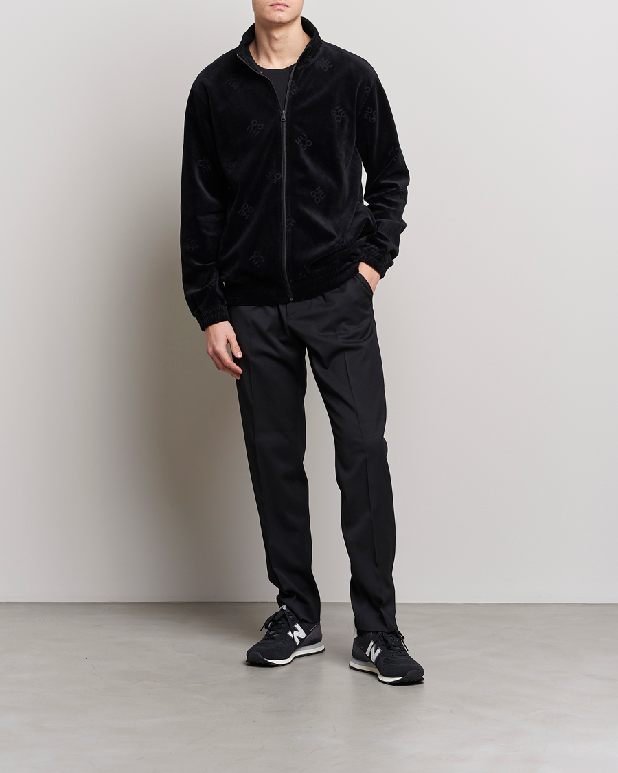 Herren | Pullover | HUGO | Dornbill Velvet Full Zip Jacket Black