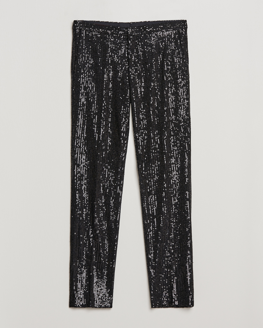 Herren | Hosen | HUGO | Hesten Shiny Tuxedo Trousers Black