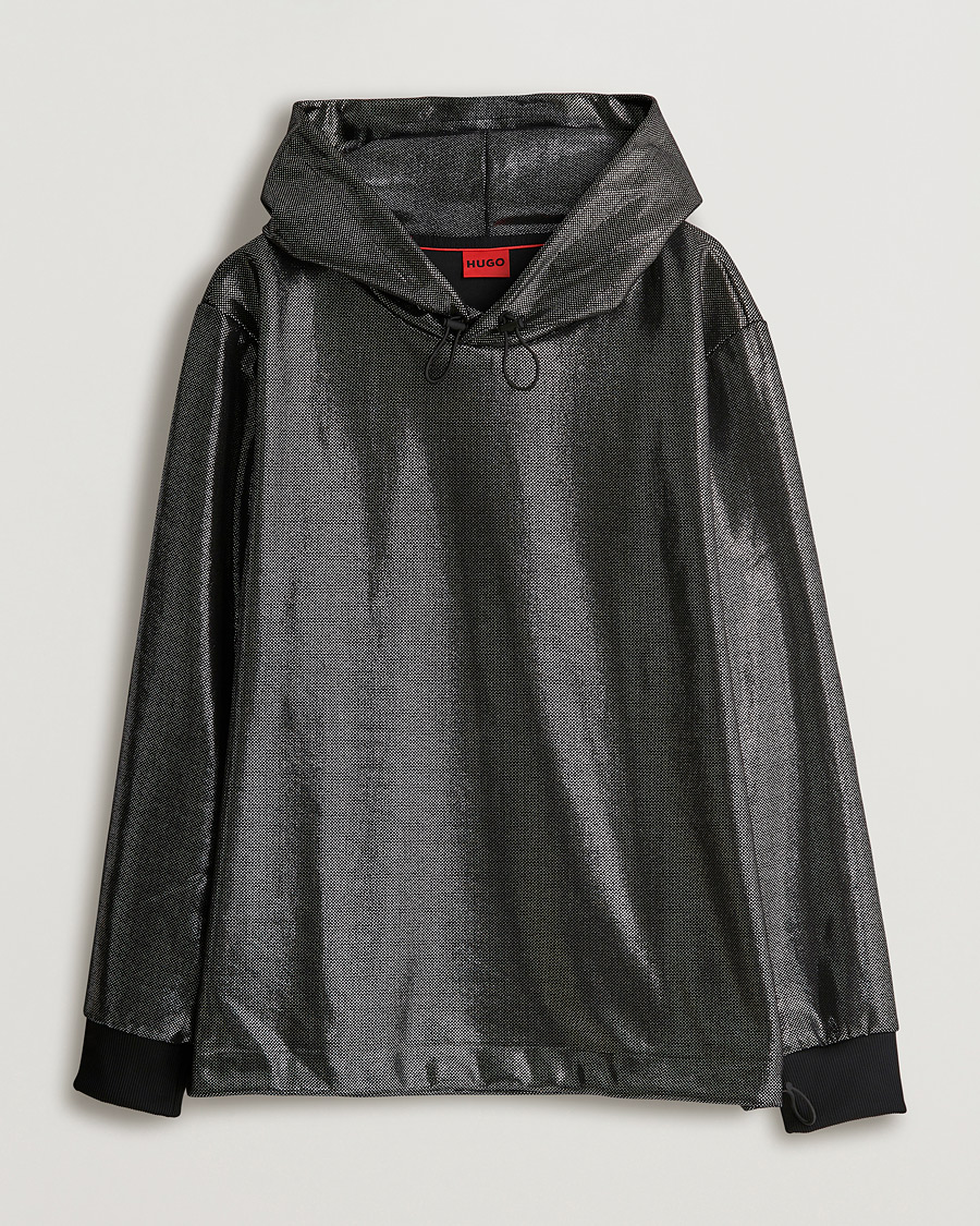 Herren | Pullover | HUGO | Descolar Shiny Hoodie Black