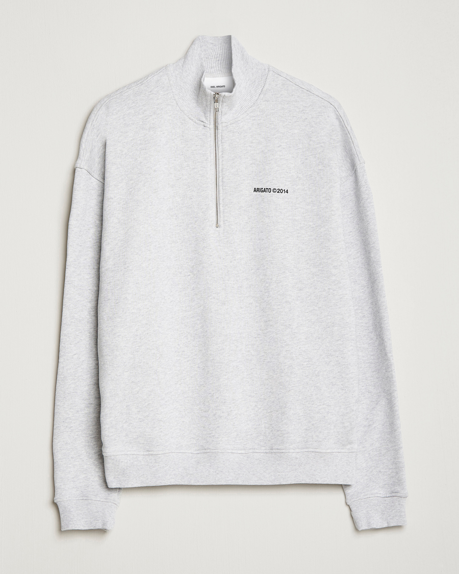 Herren | Pullover | Axel Arigato | Monogram Half Zip Sweater Grey Melange
