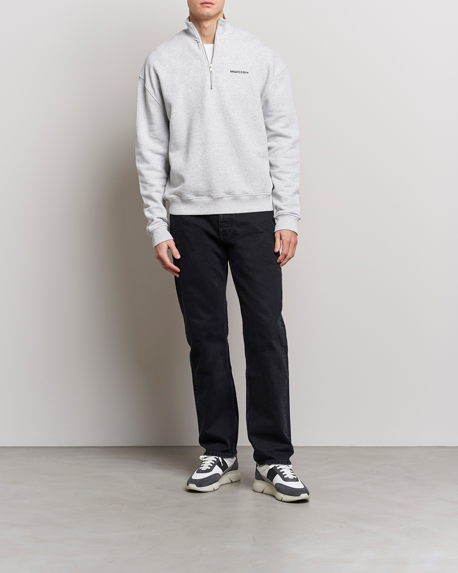 Herren | Pullover | Axel Arigato | Monogram Half Zip Sweater Grey Melange
