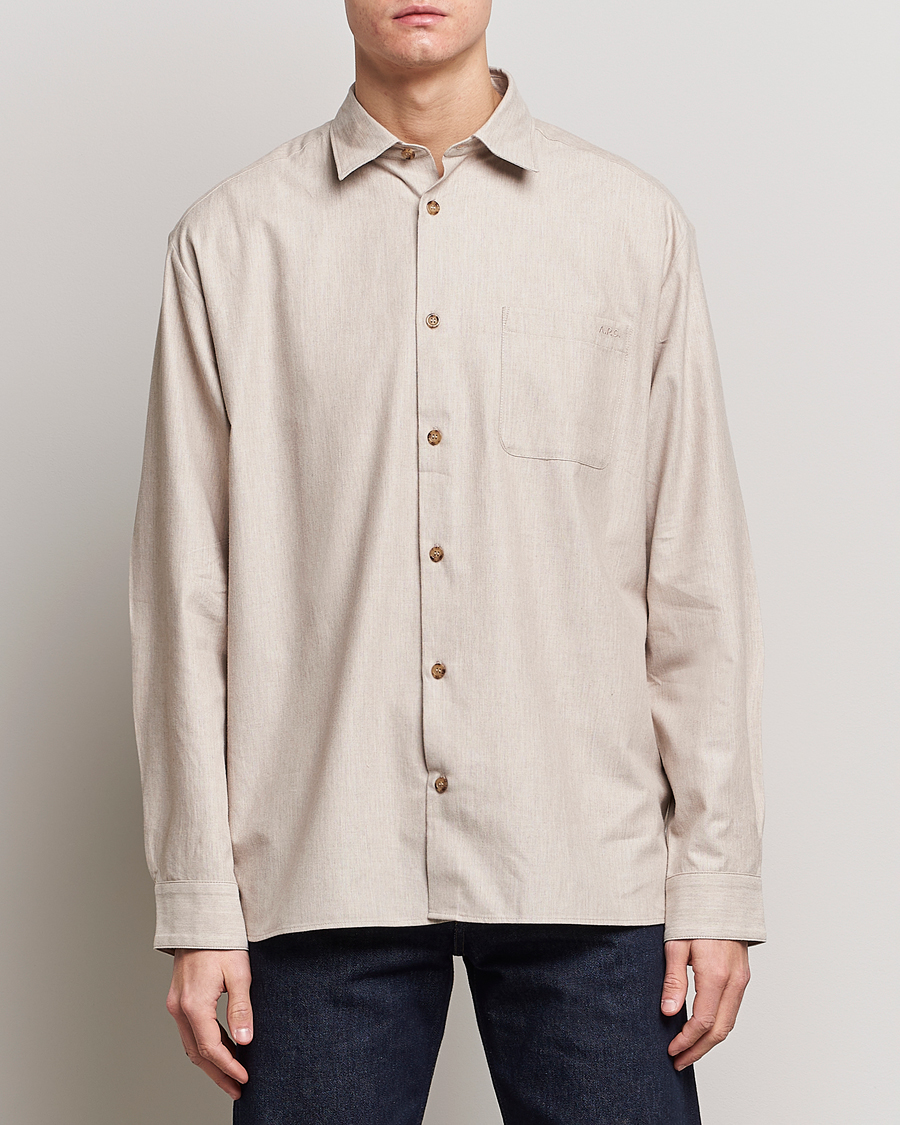 Herren | Hemden | A.P.C. | Marlo Flannel Shirt Heather Beige