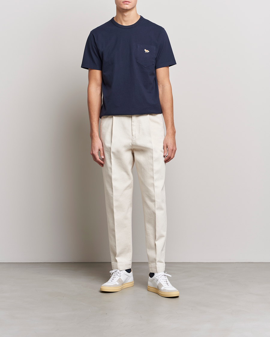 Herren | T-Shirts | Maison Kitsuné | Baby Fox Patch Tee Navy