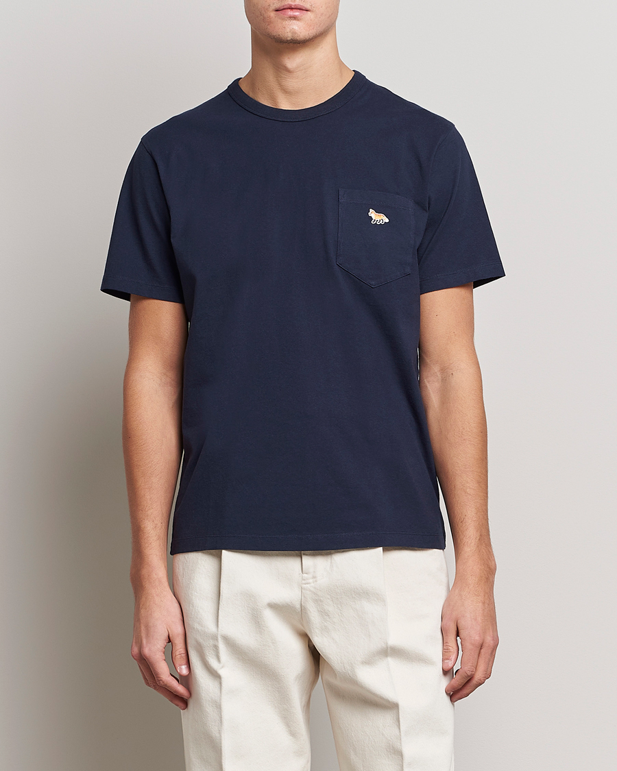 Herren | T-Shirts | Maison Kitsuné | Baby Fox Patch Tee Navy