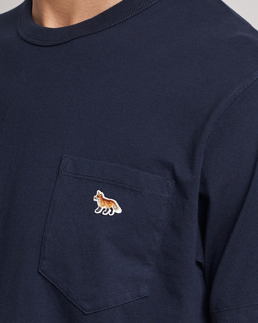 Herren | T-Shirts | Maison Kitsuné | Baby Fox Patch Tee Navy