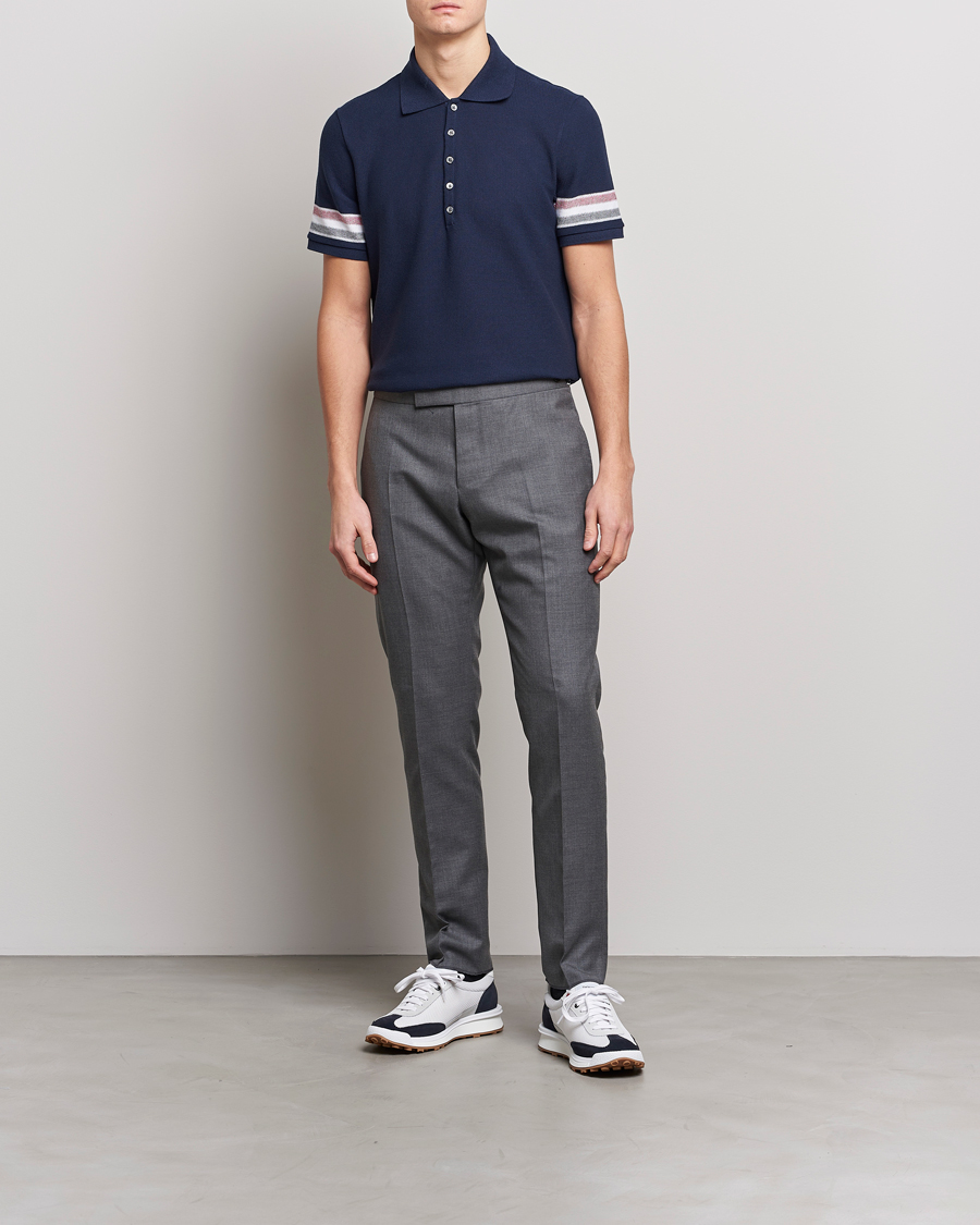 Herren | Poloshirts | Thom Browne | RWB Stripe Polo Shirt Navy