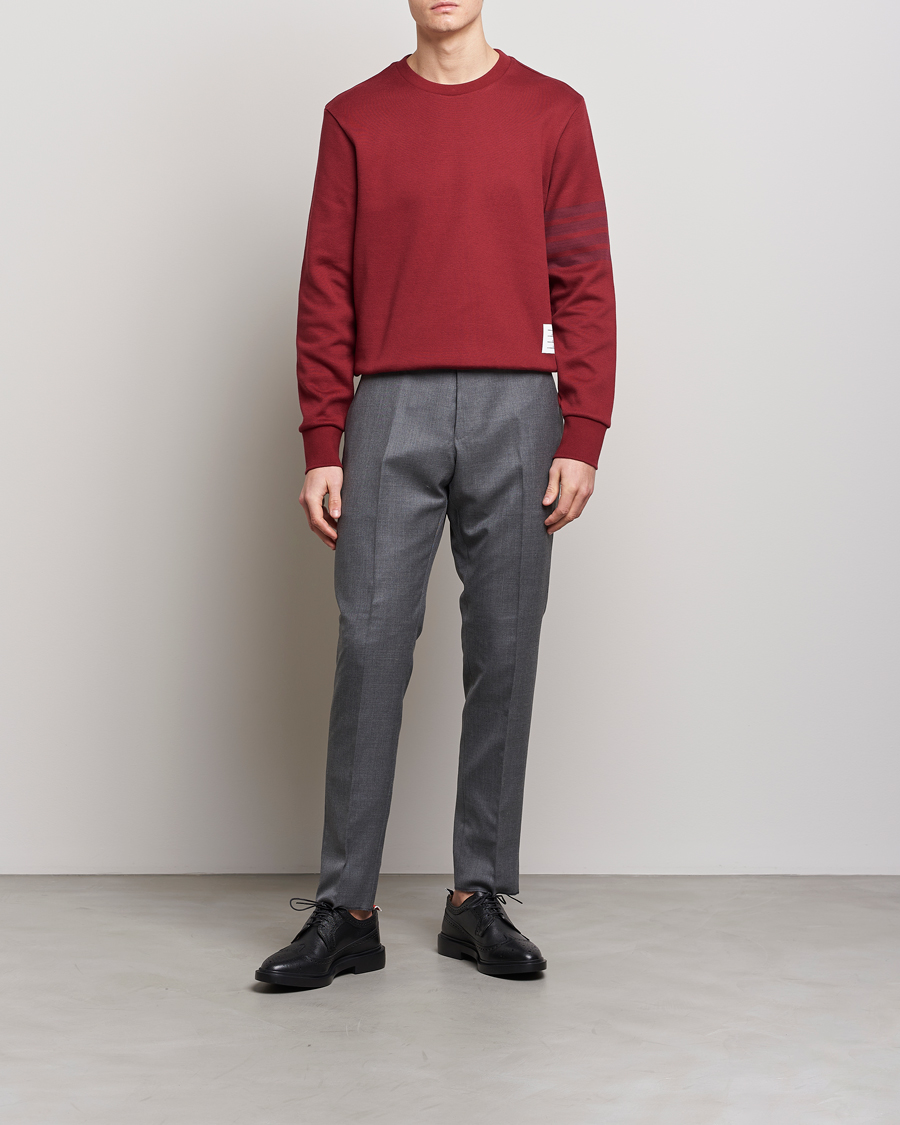 Herren | Pullover | Thom Browne | Tonal 4 Bar Sweatshirt Burgundy