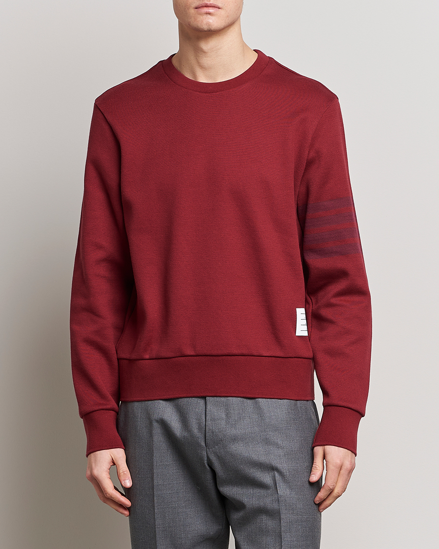 Herren | Pullover | Thom Browne | Tonal 4 Bar Sweatshirt Burgundy