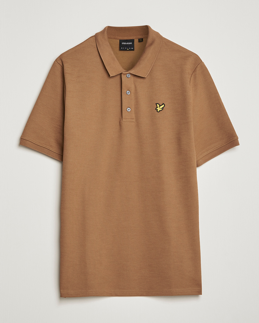 Herren | Poloshirts | Lyle & Scott | Chunky Slub Pique Polo Camel Bronze