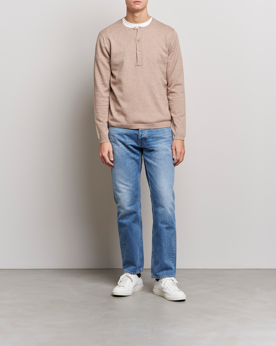 Herren | Pullover | Tiger of Sweden | Nassau Cotton Wool Knitted Sweater Beigie Melange