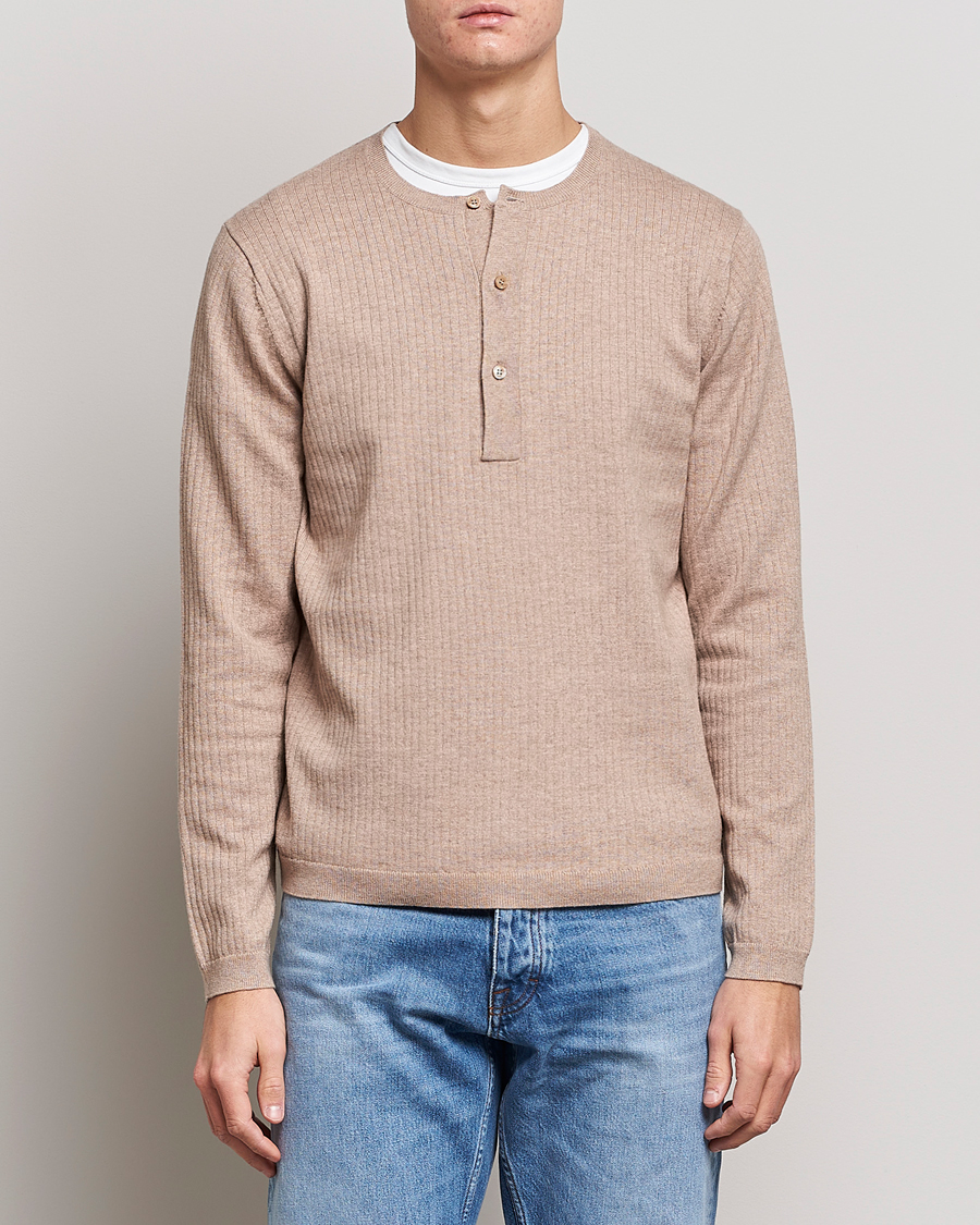 Herren | Pullover | Tiger of Sweden | Nassau Cotton Wool Knitted Sweater Beigie Melange