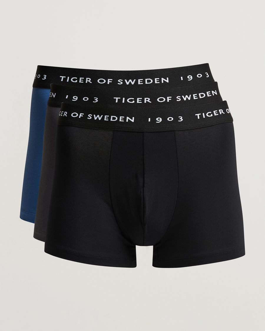 Herren | Unterwäsche | Tiger of Sweden | Hermod 3-Pack Organic Cotton Trunck Blue Black