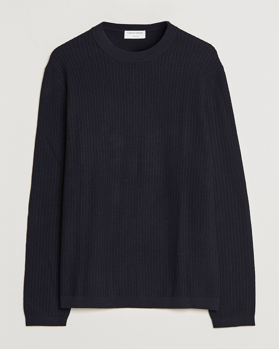 Herren | Pullover | Tiger of Sweden | Elssler Wool Sweater Navy