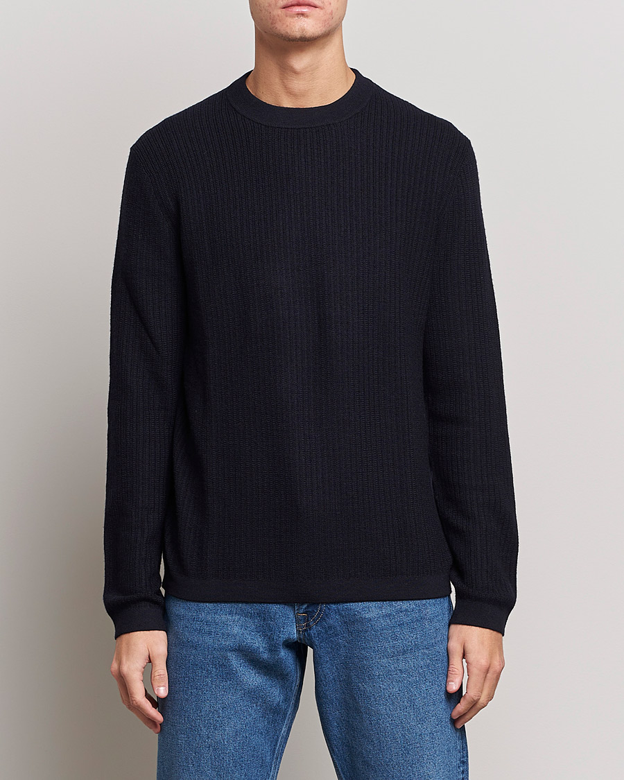 Herren | Pullover | Tiger of Sweden | Elssler Wool Sweater Navy