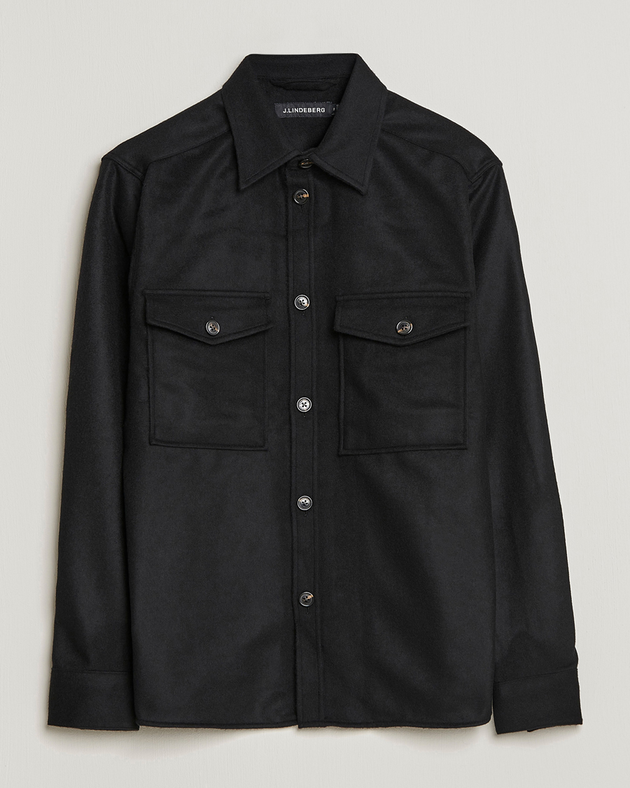 Herren | Hemden | J.Lindeberg | Silas Regular Wool Mix Overshirt Black