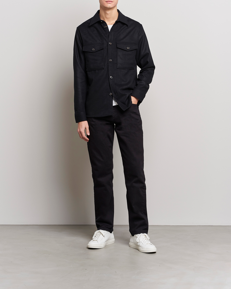 Herren | Hemden | J.Lindeberg | Silas Regular Wool Mix Overshirt Black