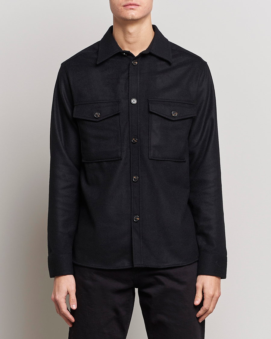 Herren | Hemden | J.Lindeberg | Silas Regular Wool Mix Overshirt Black