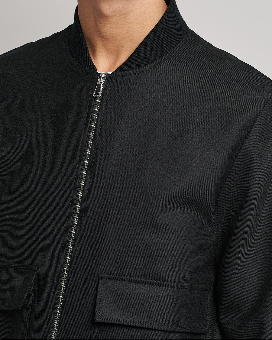 Herren | Jacken | J.Lindeberg | Thom Bomber Wool Twill Jacket Black