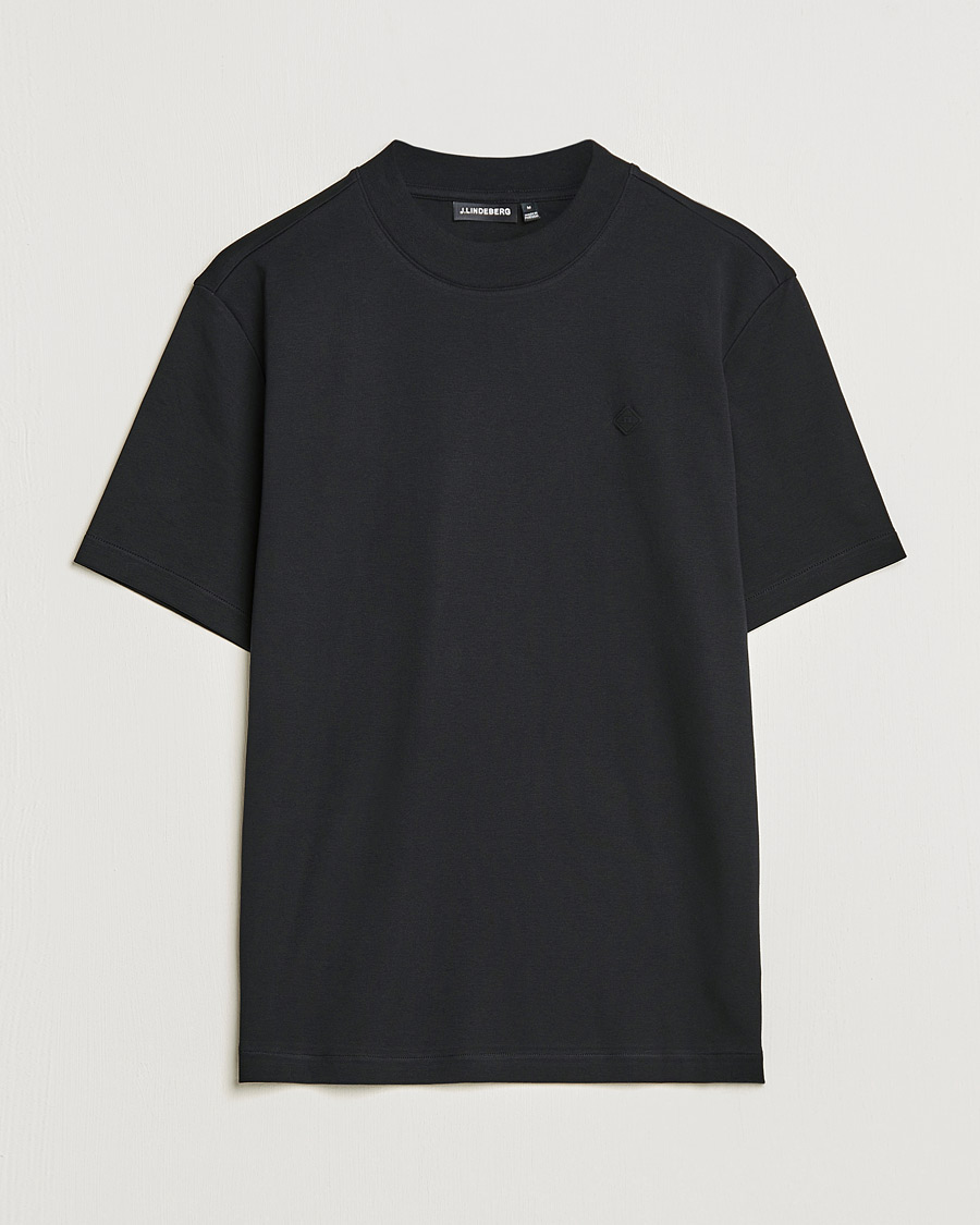 Herren | T-Shirts | J.Lindeberg | Adnan Patch Mock Neck Tee Black