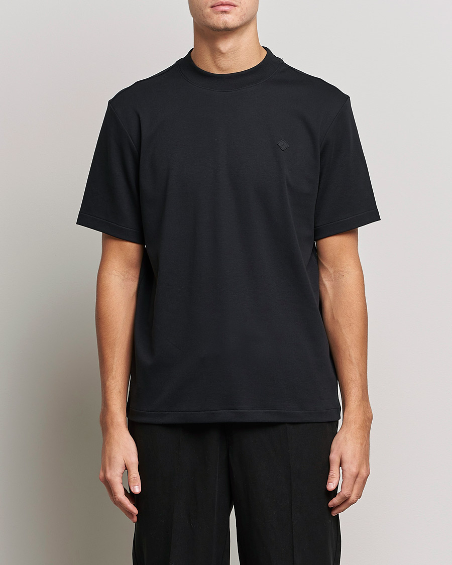 Herren | T-Shirts | J.Lindeberg | Adnan Patch Mock Neck Tee Black