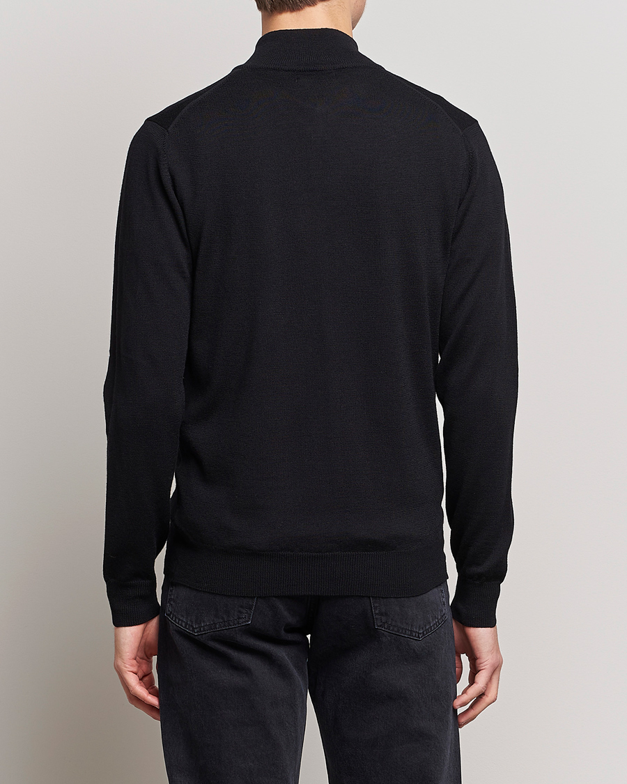 Herren | Pullover | J.Lindeberg | Kian Quarter Zip Merino Sweater Black