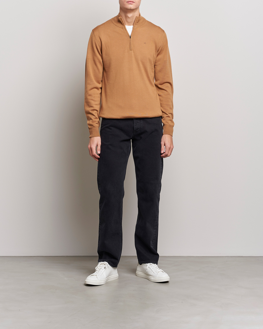 Herren | Pullover | J.Lindeberg | Kian Quarter Zip Merino Sweater Chipmunk