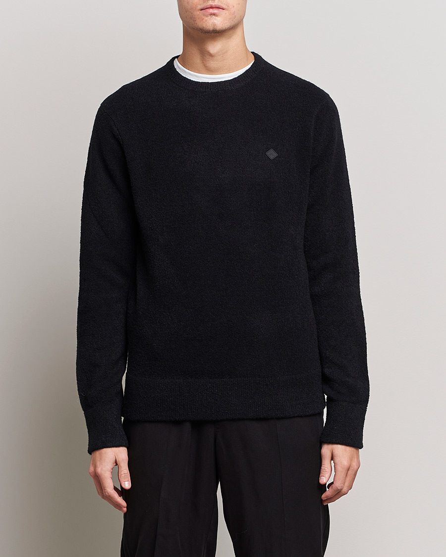 Herren | Pullover | J.Lindeberg | Yuri Merino Logo Crew Neck Sweater Black