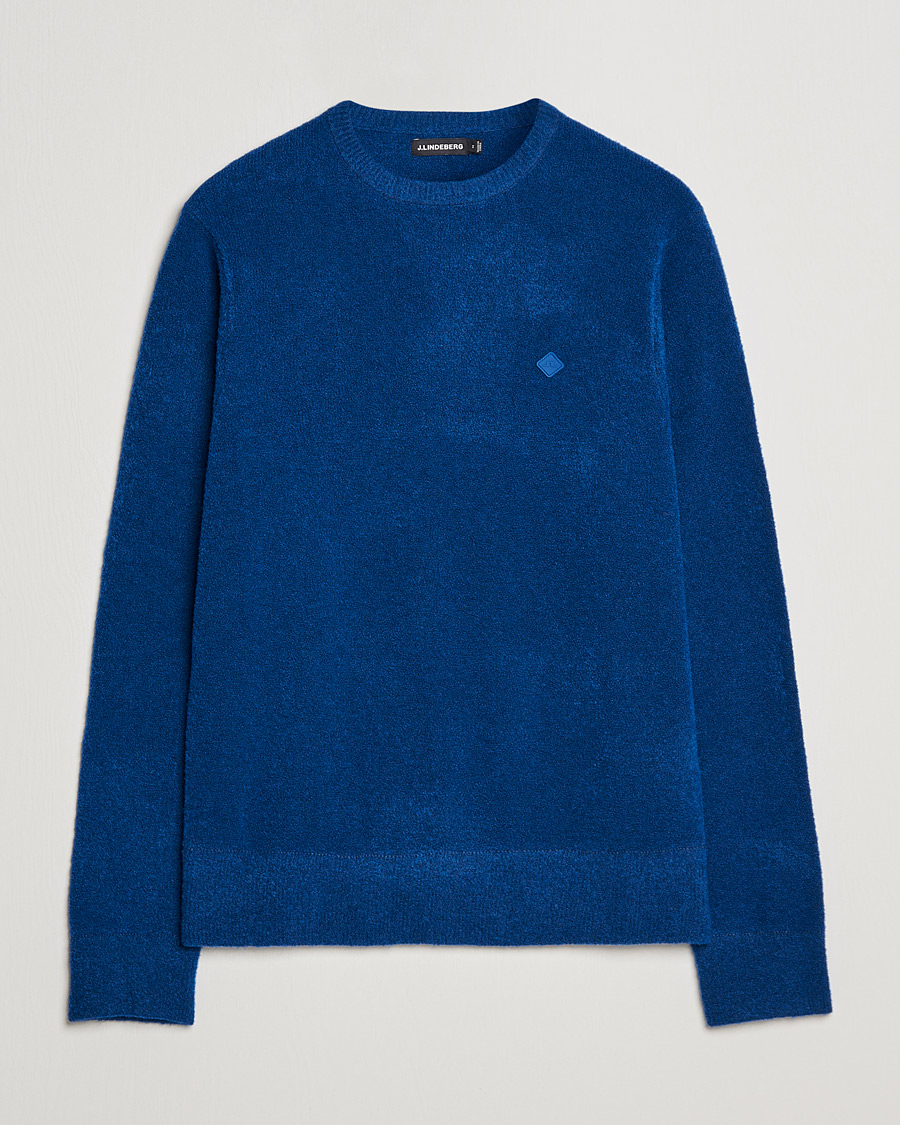 Herren | Pullover | J.Lindeberg | Yuri Merino Logo Crew Neck Sweater Navy Peony