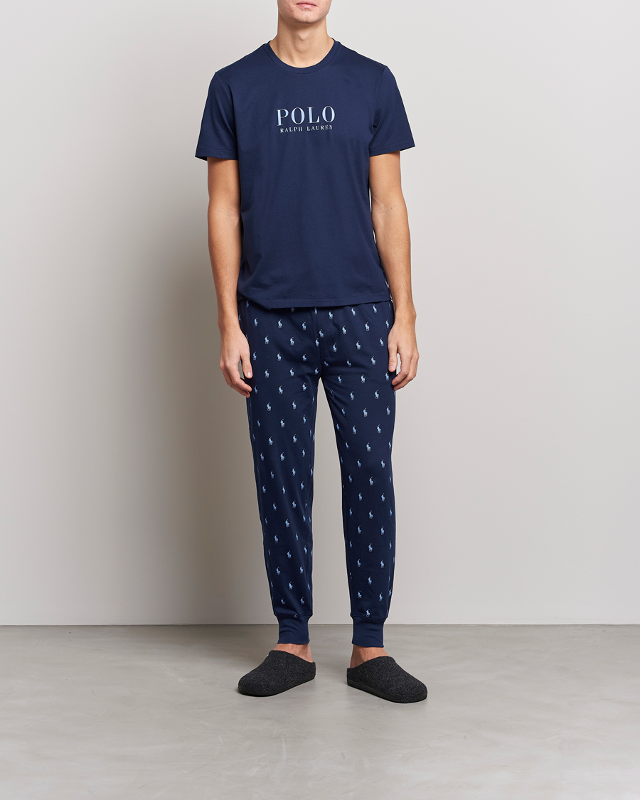 Herren | T-Shirts | Polo Ralph Lauren | Cotton Logo Crew Neck T-Shirt Navy