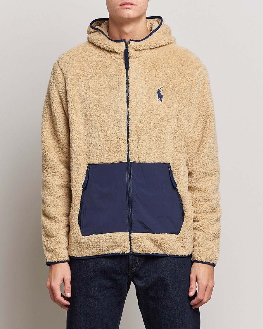 Herren | Pullover | Polo Ralph Lauren | Curly Sherpa Full Zip Hoodie Sand Dune