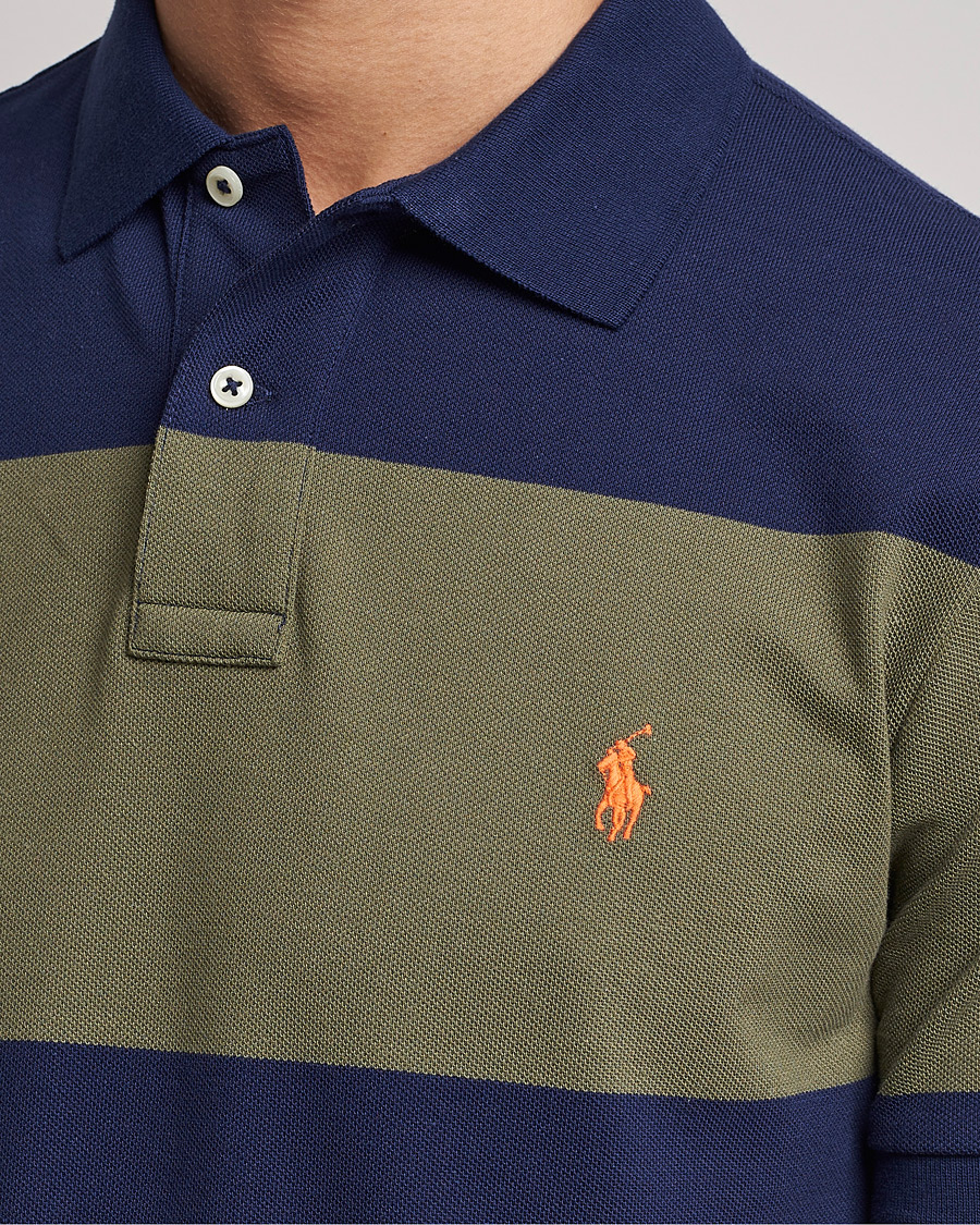 Herren | Poloshirts | Polo Ralph Lauren | Custom Slim Fit Barstriped Polo Navy/Dark Sage