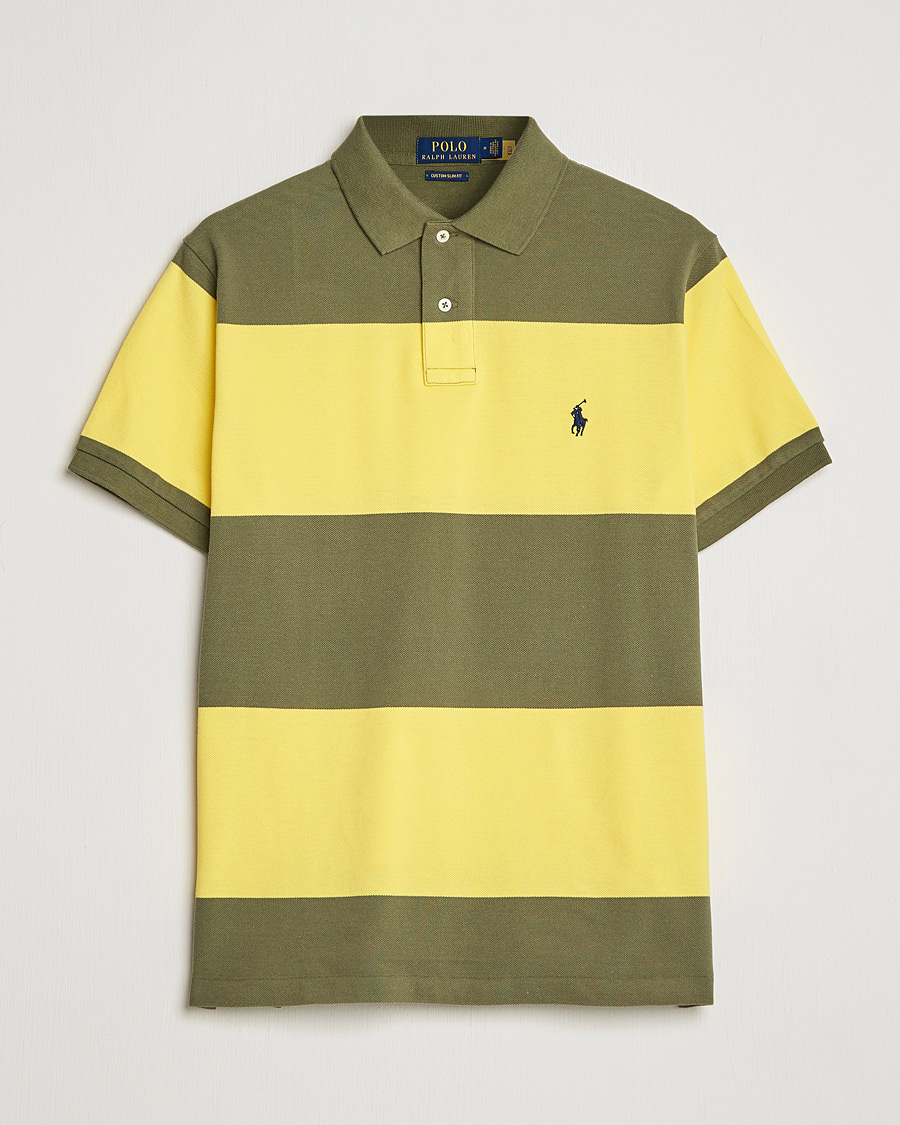 Herren | Poloshirts | Polo Ralph Lauren | Custom Slim Fit Barstriped Polo Lemon/Dark Sage