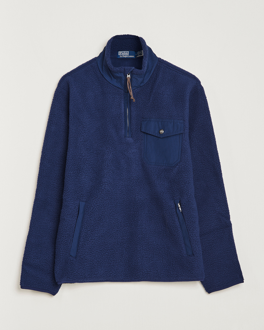 Herren | Pullover | Polo Ralph Lauren | Curly Sherpa Half Zip Newport Navy