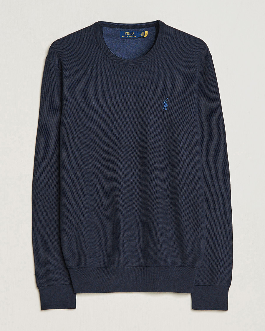 Herren | Pullover | Polo Ralph Lauren | Textured Crew Neck Sweater Navy Heather