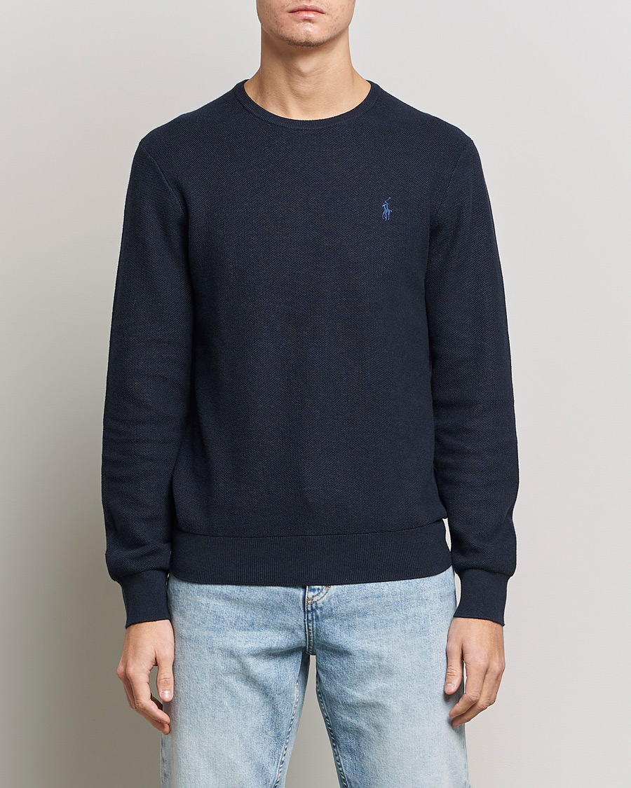 Herren | Pullover | Polo Ralph Lauren | Textured Crew Neck Sweater Navy Heather