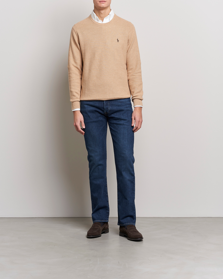 Herren | Pullover | Polo Ralph Lauren | Textured Knitted Crew Neck Camel Melange
