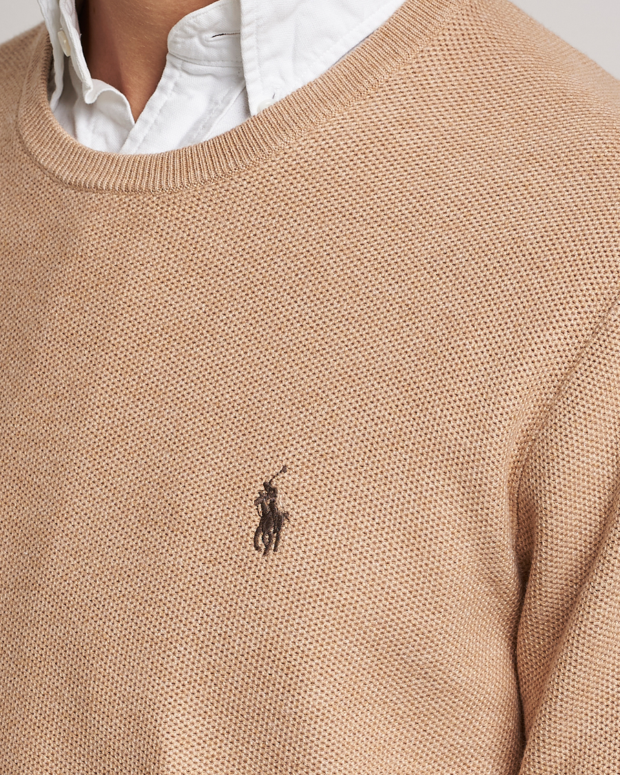 Herren | Pullover | Polo Ralph Lauren | Textured Knitted Crew Neck Camel Melange