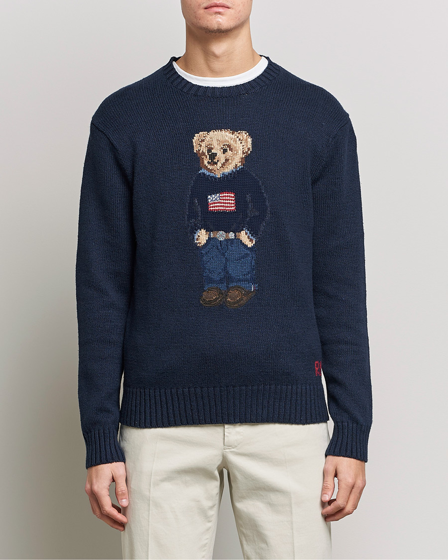 Herren | Pullover | Polo Ralph Lauren | Flag Bear Knitted Sweater Navy