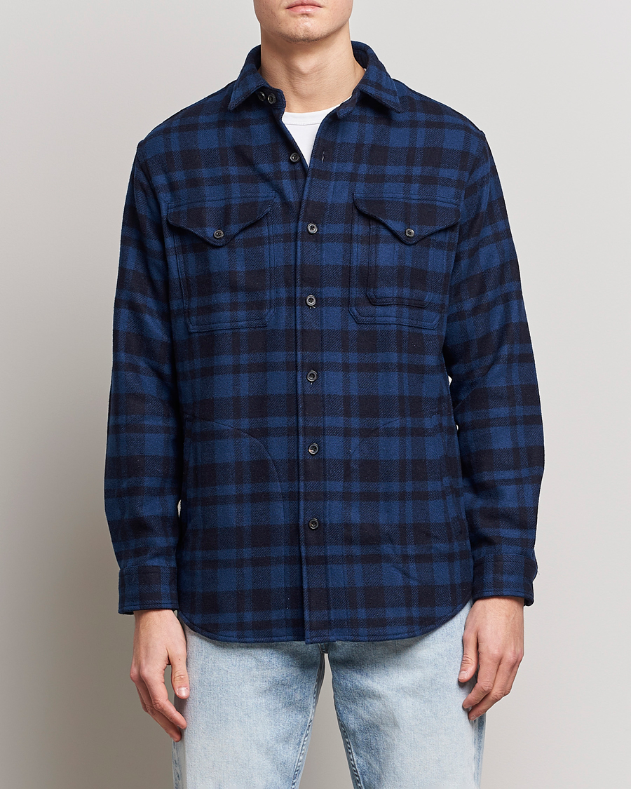 Herren | Hemden | Polo Ralph Lauren | Wool Blend Checked Overshirt Blue/Navy