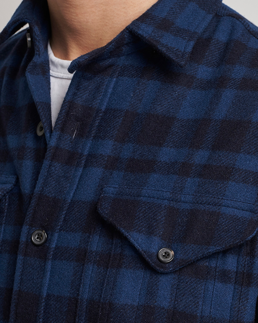 Herren | Hemden | Polo Ralph Lauren | Wool Blend Checked Overshirt Blue/Navy