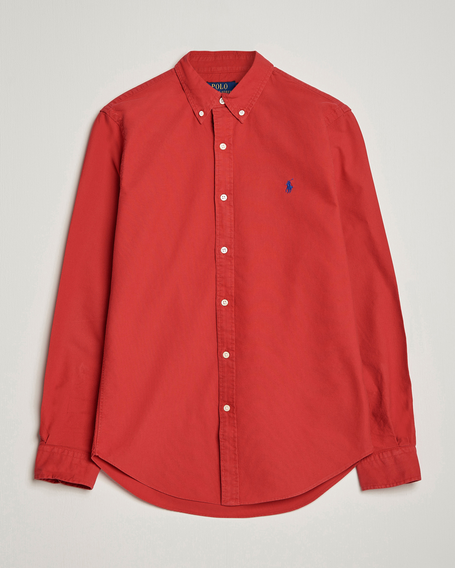 Herren | Hemden | Polo Ralph Lauren | Slim Fit Garment Dyed Oxford Shirt Red