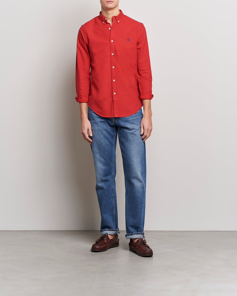Herren | Hemden | Polo Ralph Lauren | Slim Fit Garment Dyed Oxford Shirt Red