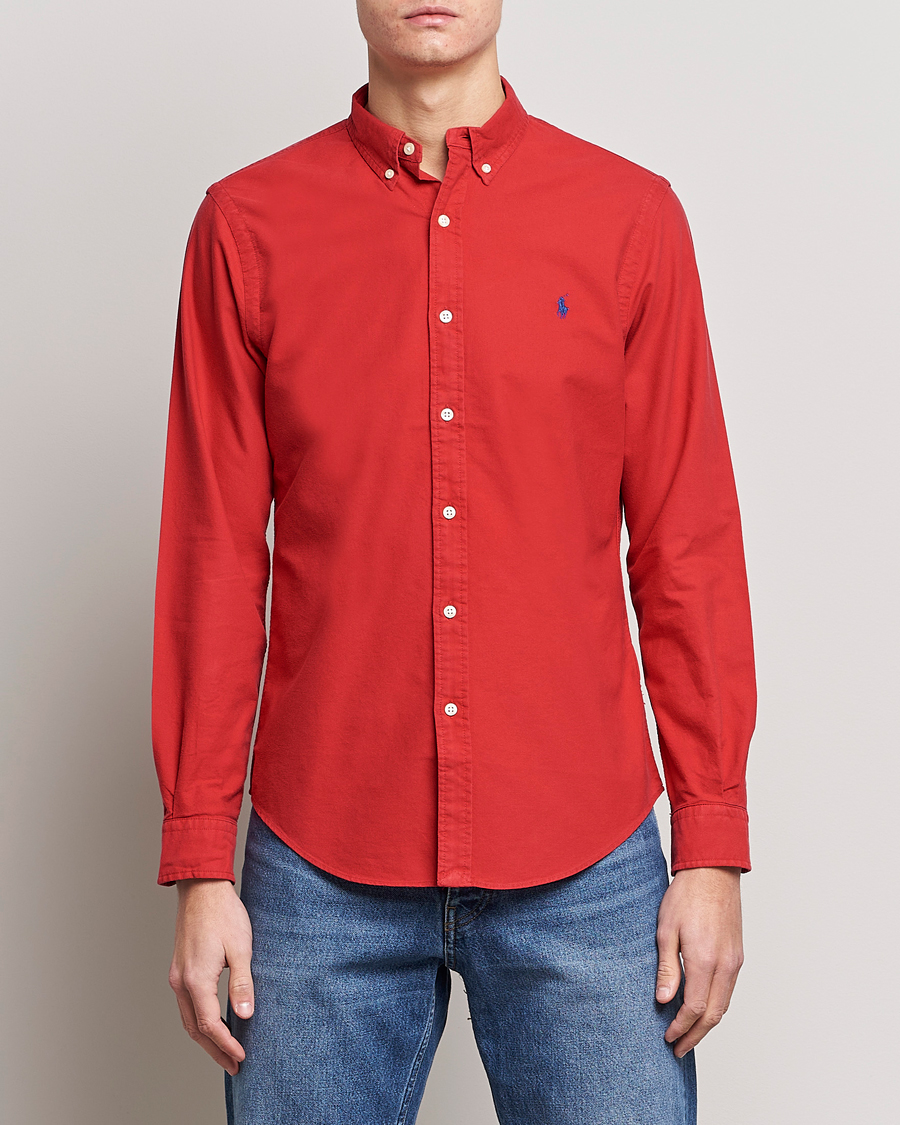 Herren | Hemden | Polo Ralph Lauren | Slim Fit Garment Dyed Oxford Shirt Red
