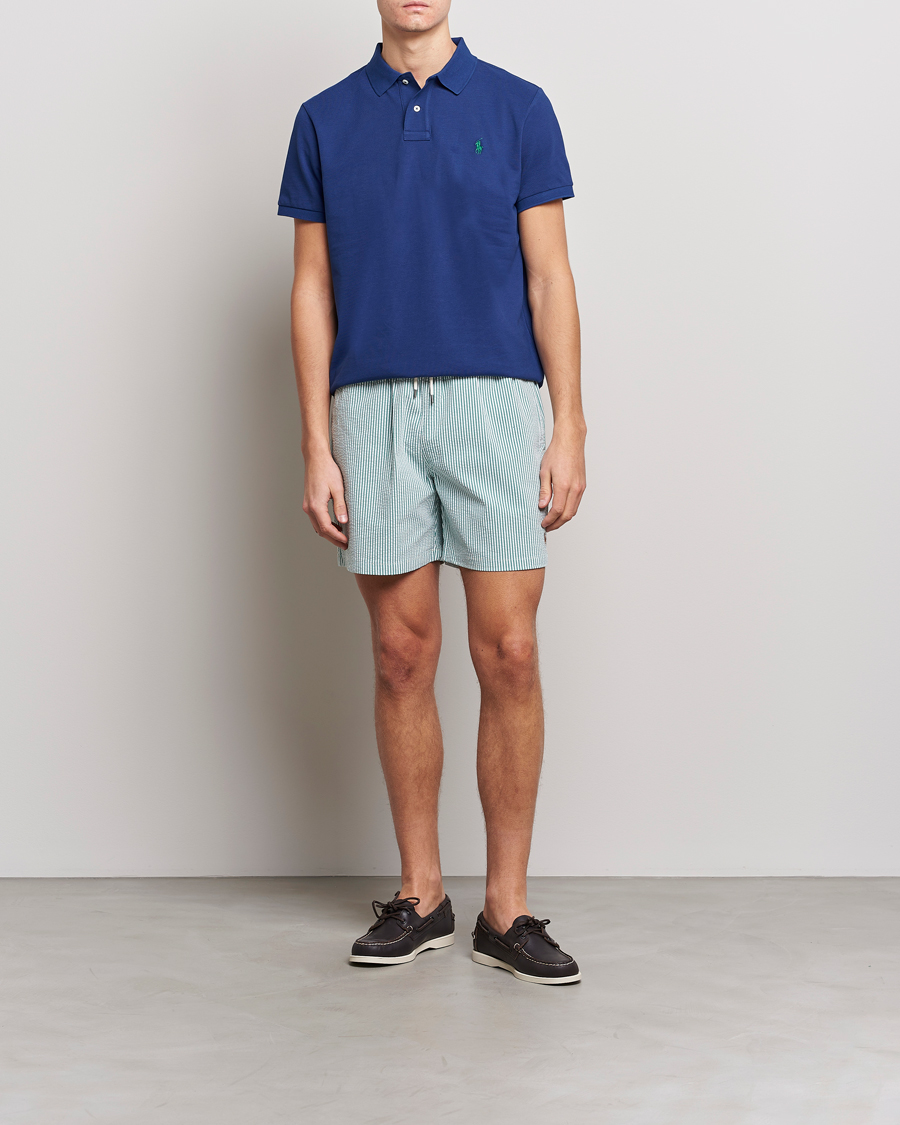 Herren | Badehosen | Polo Ralph Lauren | Recycled Traveler Seersucker Swimshorts Green