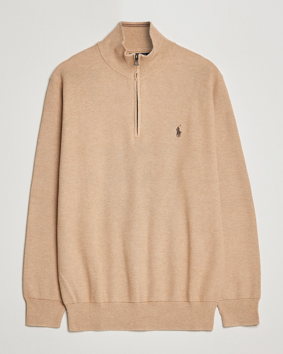 Herren | Pullover | Polo Ralph Lauren | Cotton Half Zip Camel Melange