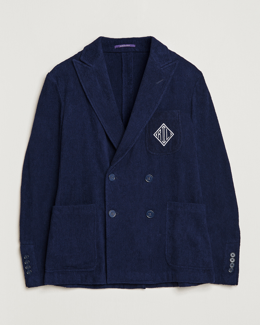 Herren | Sakkos | Ralph Lauren Purple Label | Knitted Terry Cloth Blazer Navy